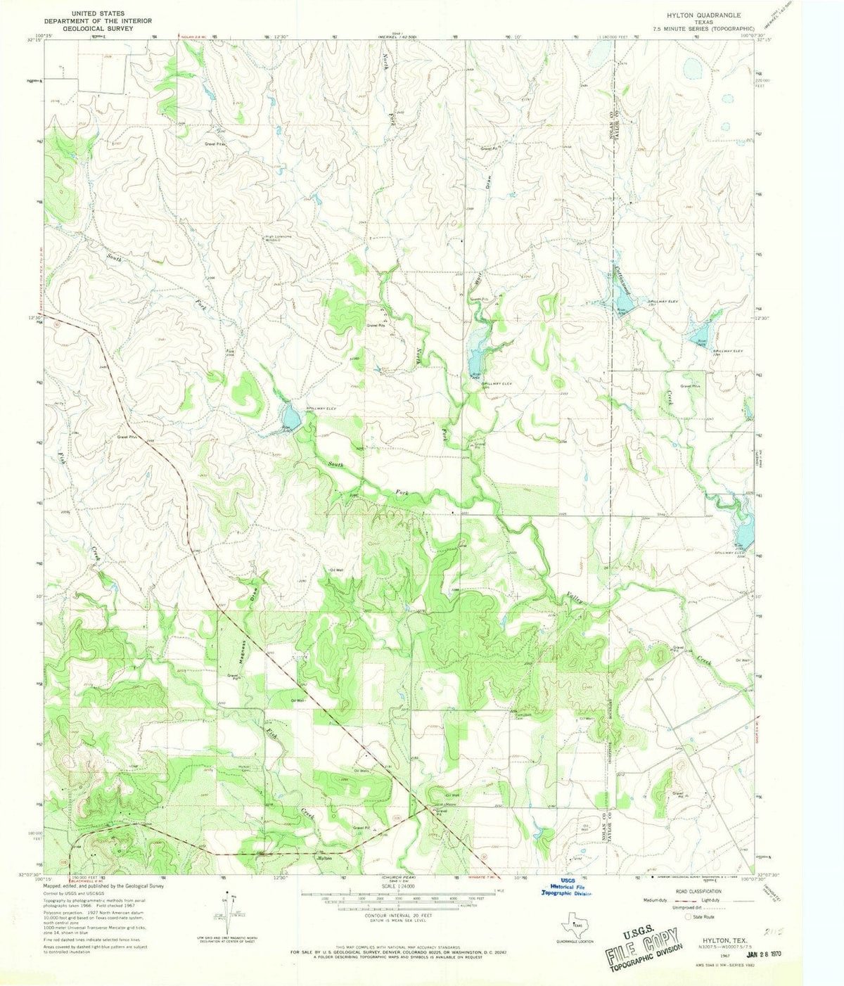 1967 Hylton, TX - Texas - USGS Topographic Map