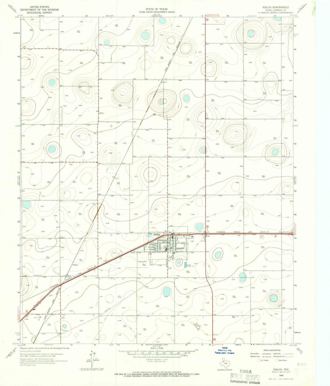 1965 Idalou, TX - Texas - USGS Topographic Map