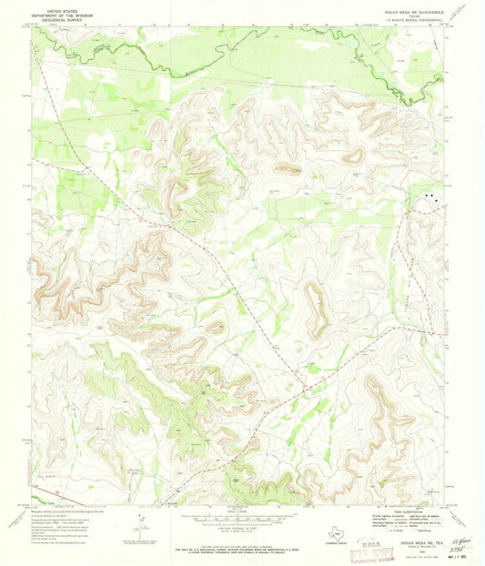 1969 Indian Mesa, TX - Texas - USGS Topographic Map