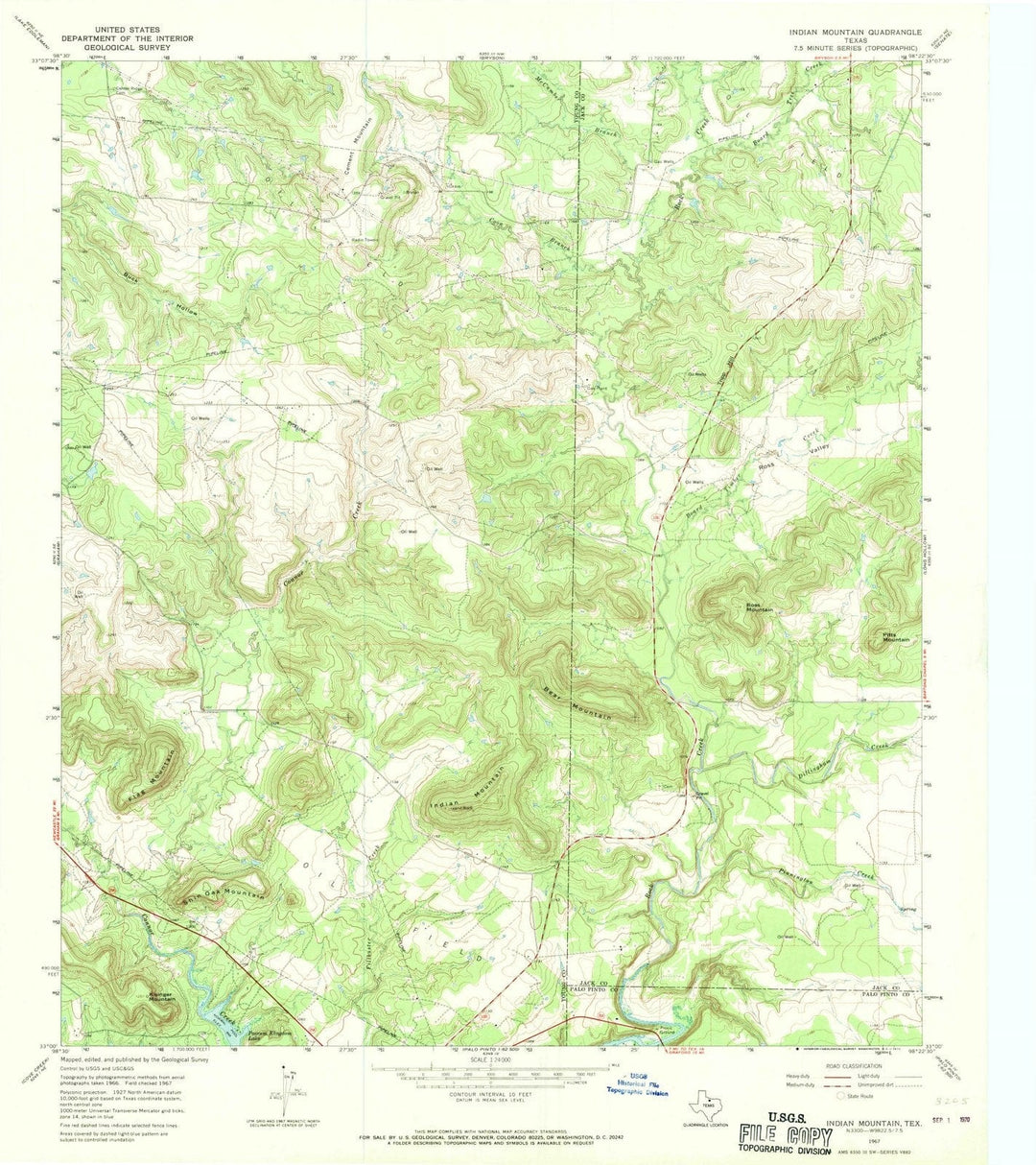 1967 Indian Mountain, TX - Texas - USGS Topographic Map