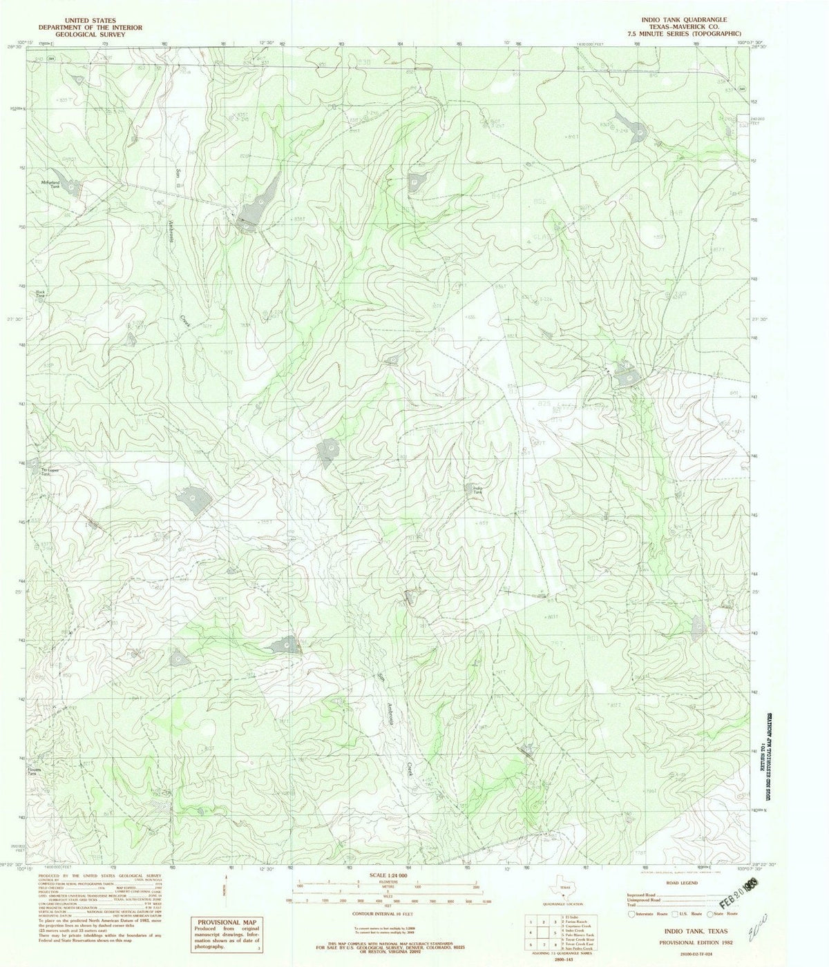 1982 Indio Tank, TX - Texas - USGS Topographic Map