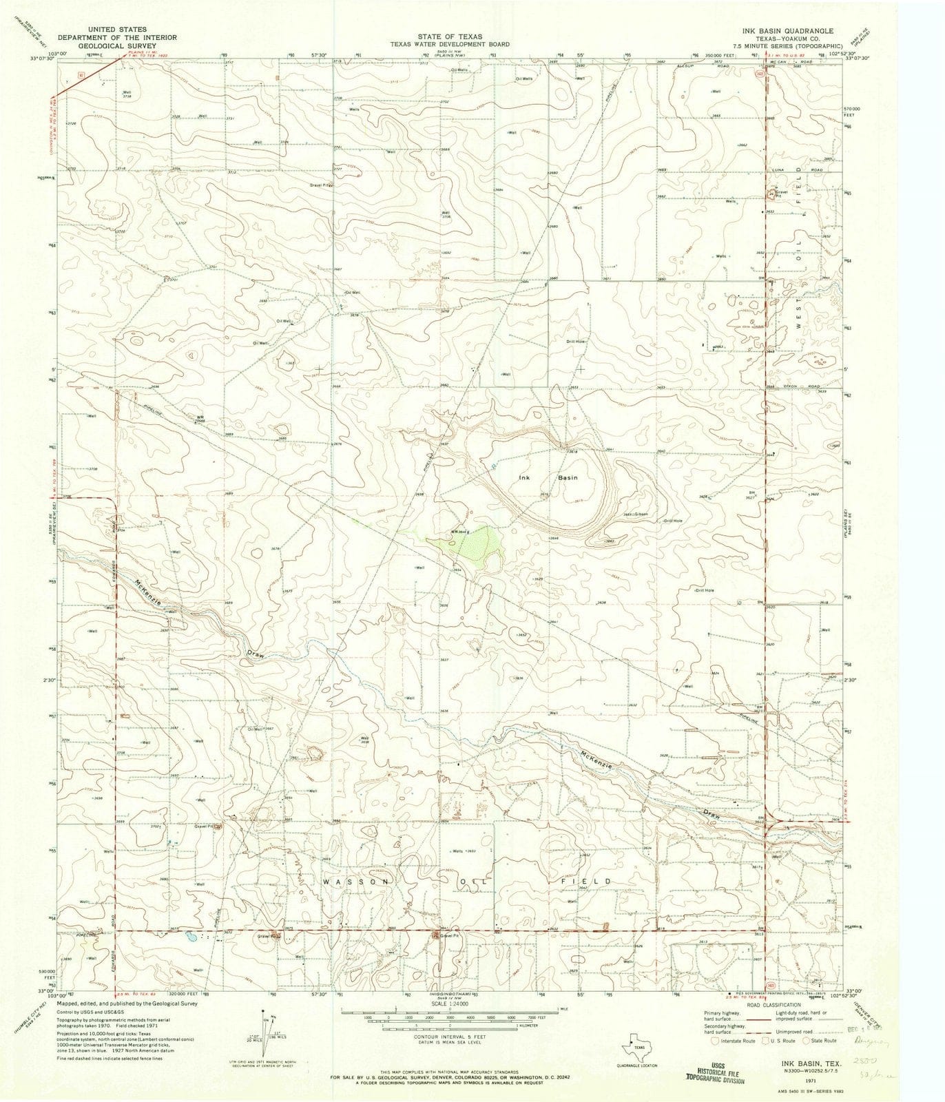 1971 Ink Basin, TX - Texas - USGS Topographic Map