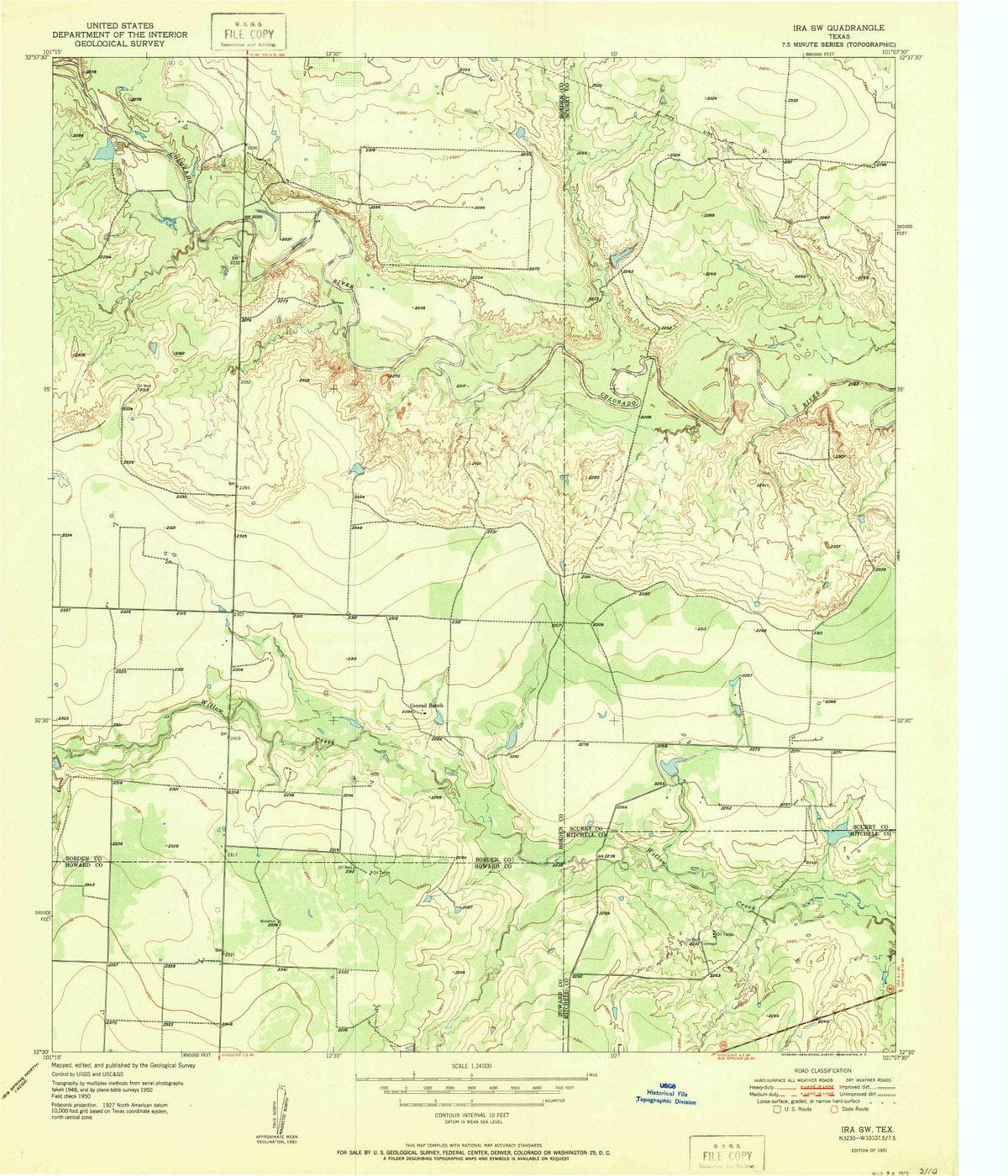 1951 Ira, TX - Texas - USGS Topographic Map v2
