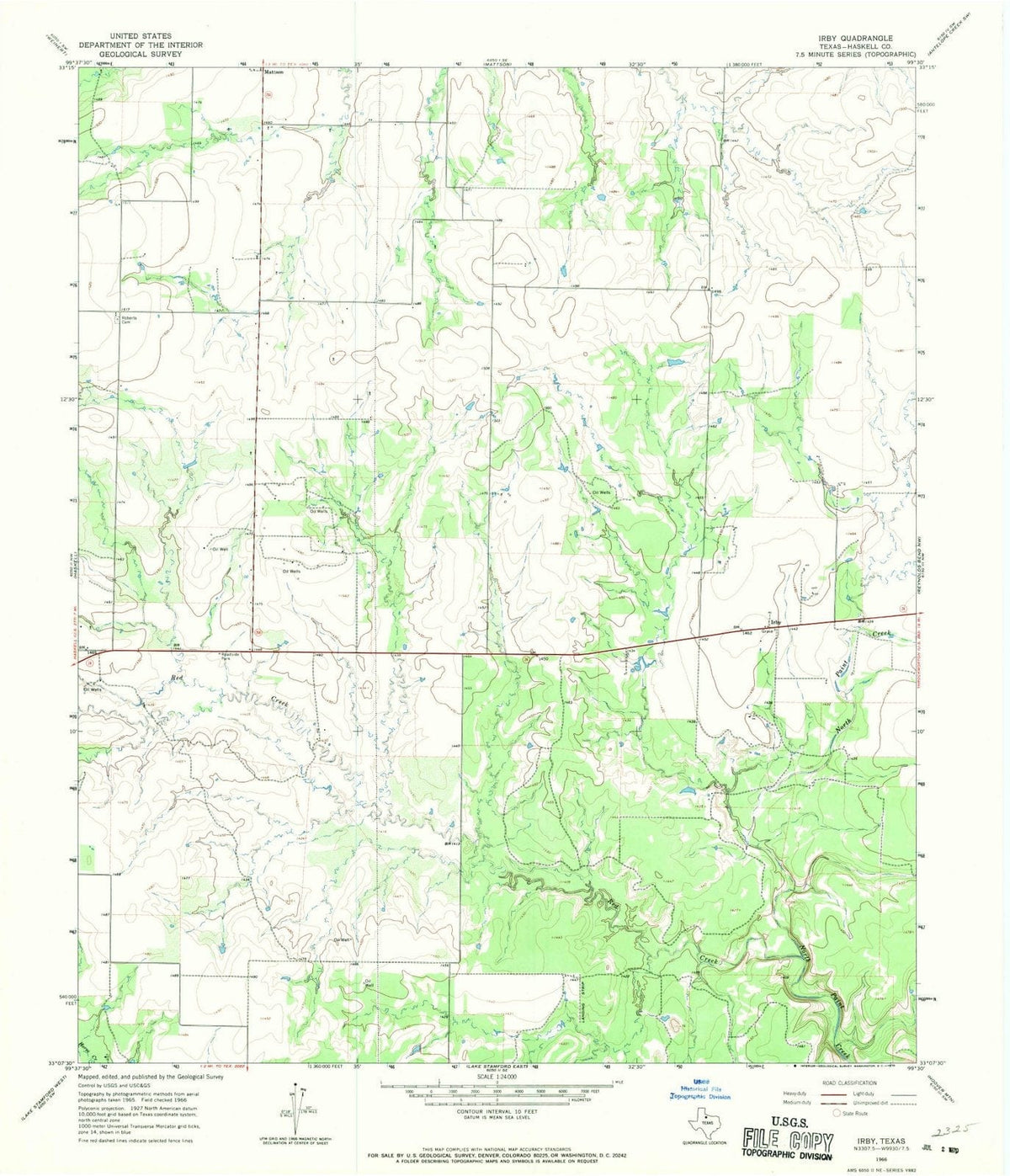 1966 Irby, TX - Texas - USGS Topographic Map
