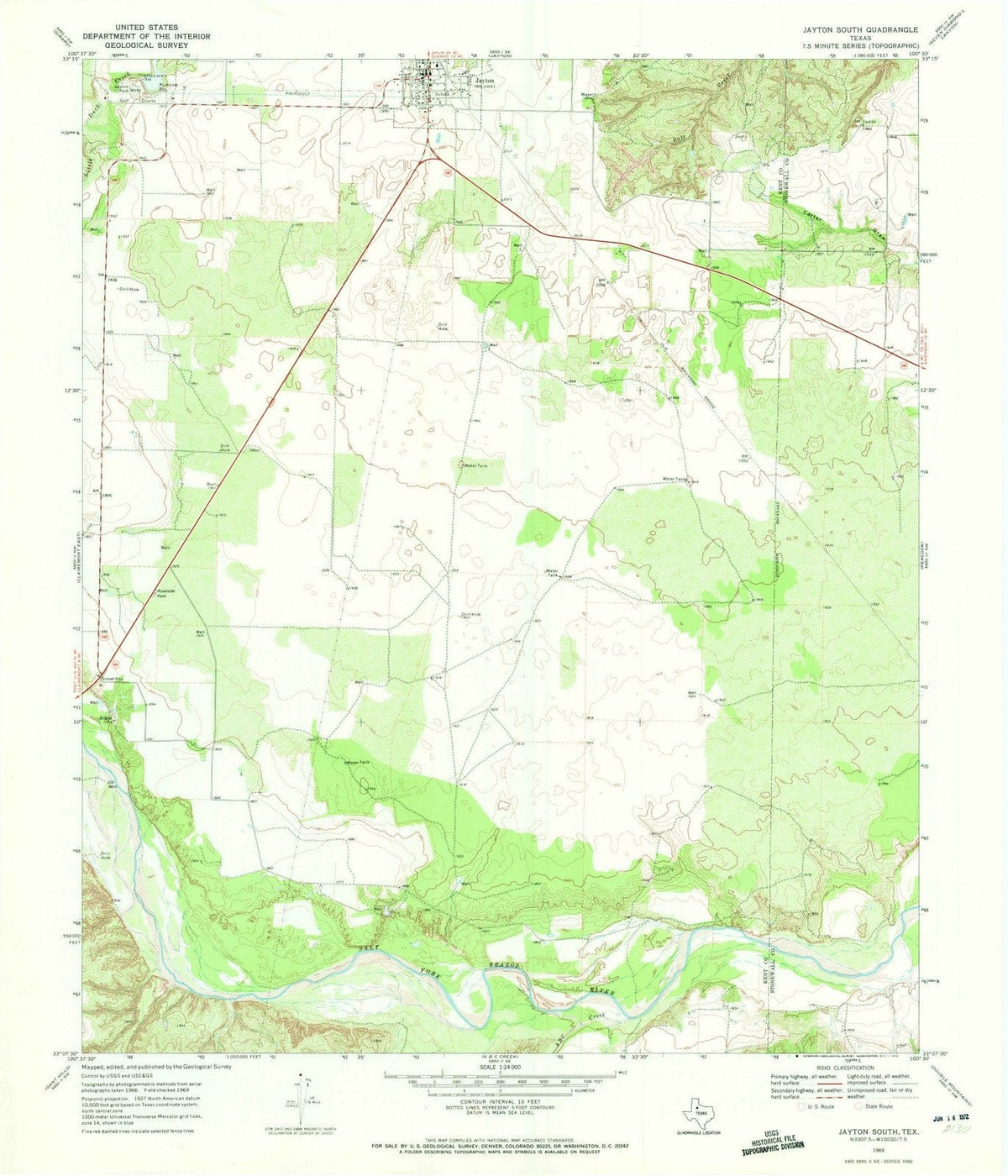 1969 Jayton South, TX - Texas - USGS Topographic Map