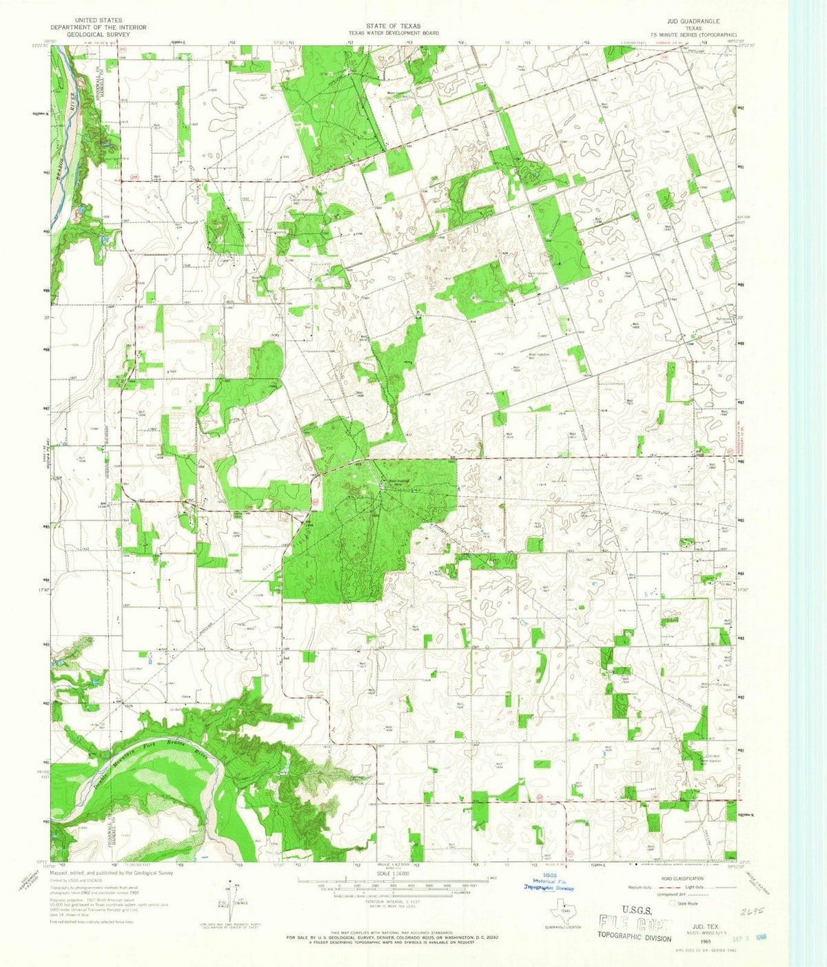 1965 Jud, TX - Texas - USGS Topographic Map