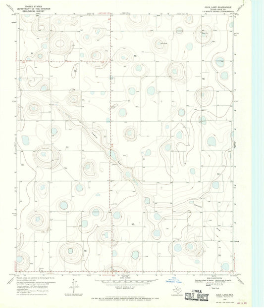 1968 Julia Lake, TX - Texas - USGS Topographic Map