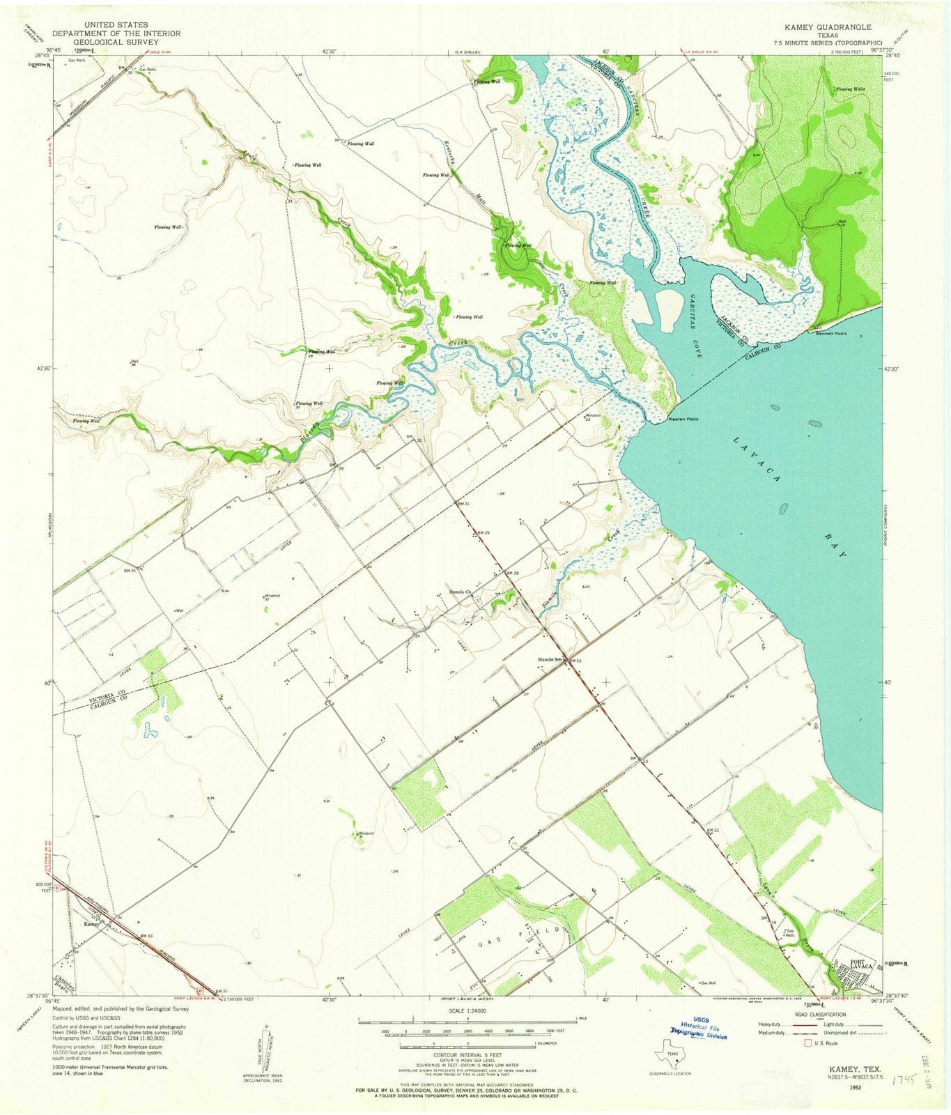 1952 Kamey, TX - Texas - USGS Topographic Map