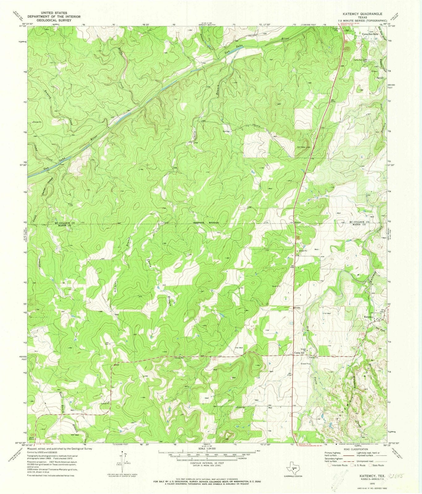 1970 Katemcy, TX - Texas - USGS Topographic Map
