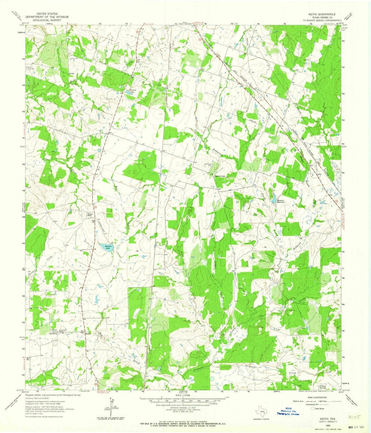 1962 Keith, TX - Texas - USGS Topographic Map