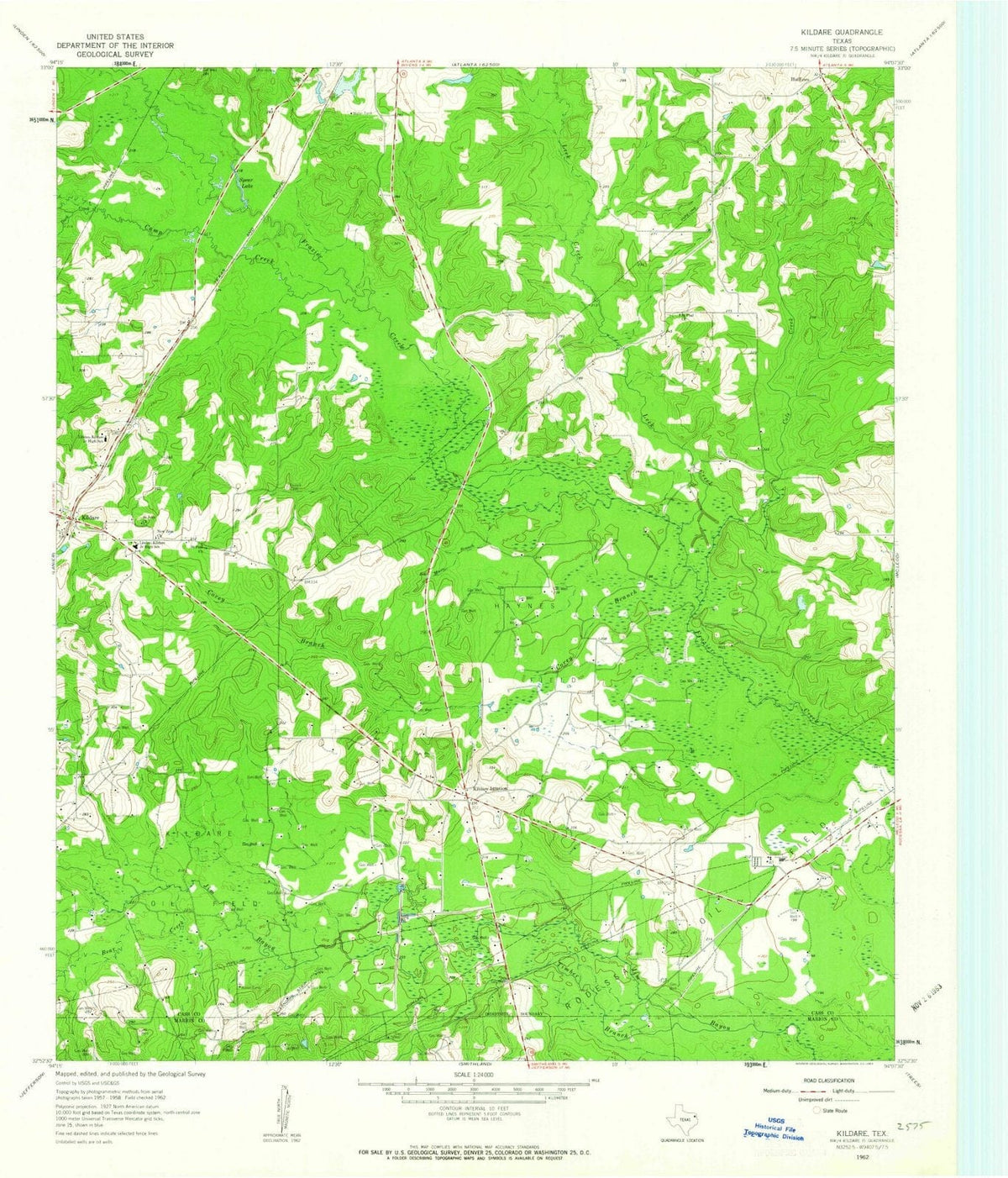 1962 Kildare, TX - Texas - USGS Topographic Map