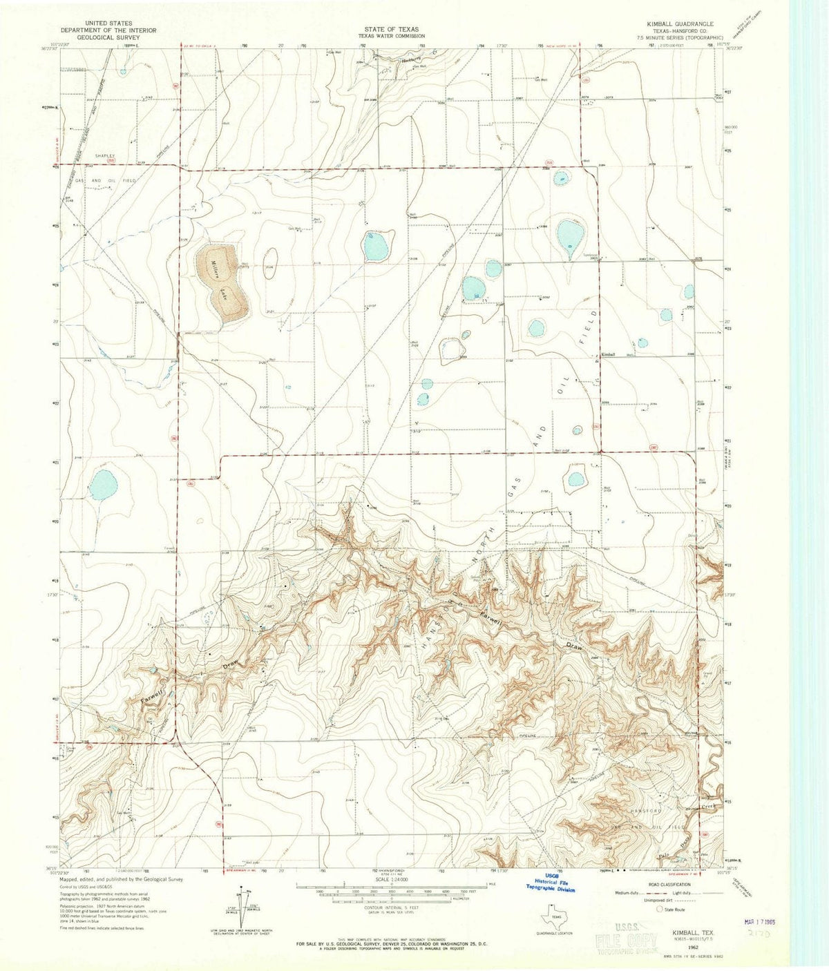 1962 Kimball, TX - Texas - USGS Topographic Map