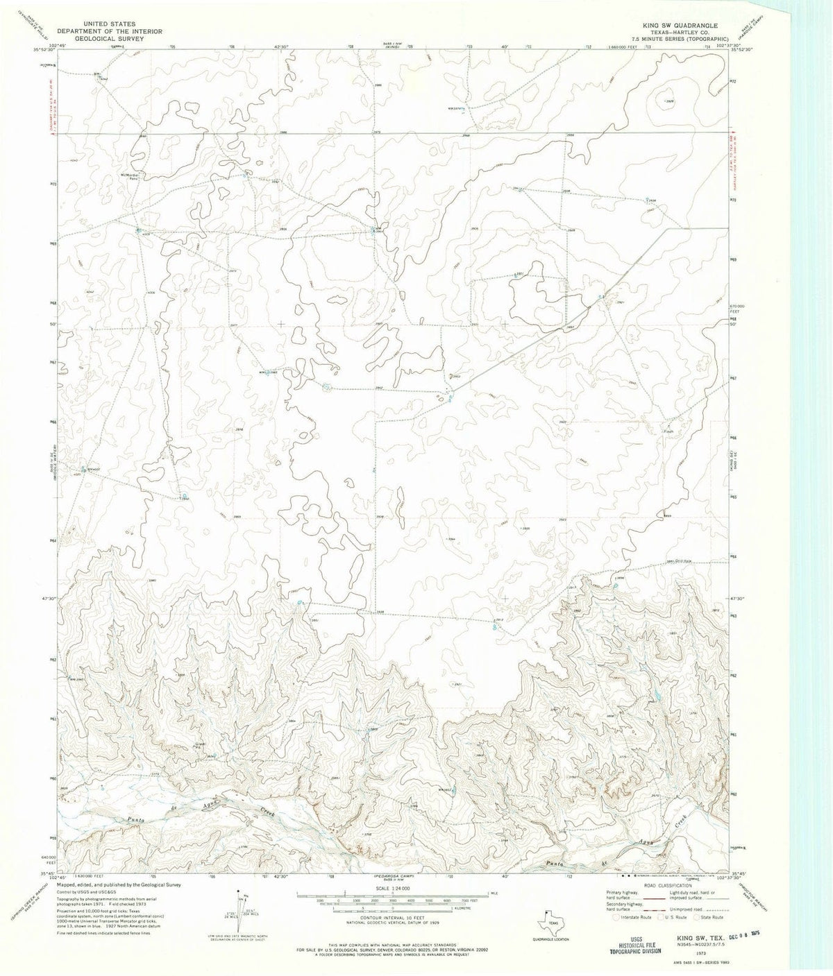 1973 King, TX - Texas - USGS Topographic Map v2