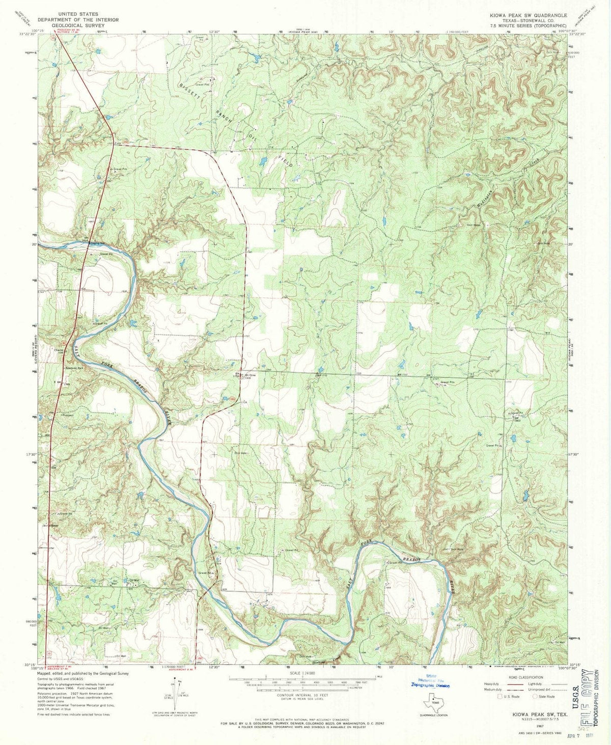 1967 Kiowa Peak, TX - Texas - USGS Topographic Map v3