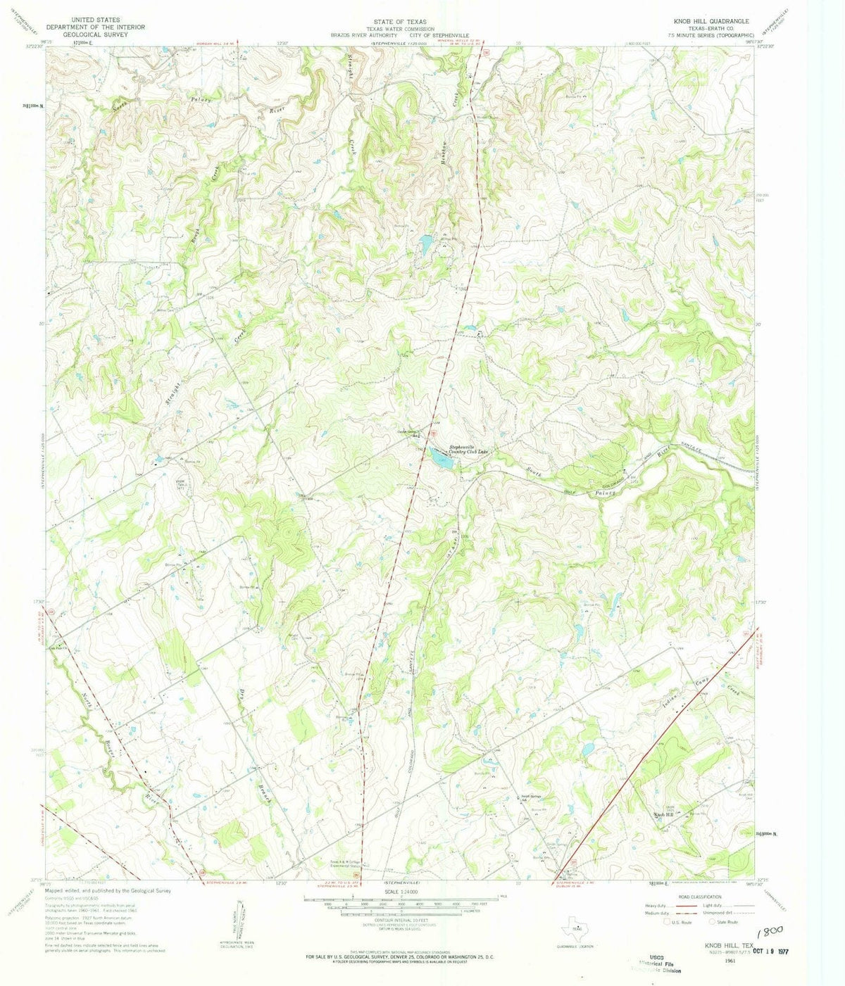 1961 Knob Hill, TX - Texas - USGS Topographic Map