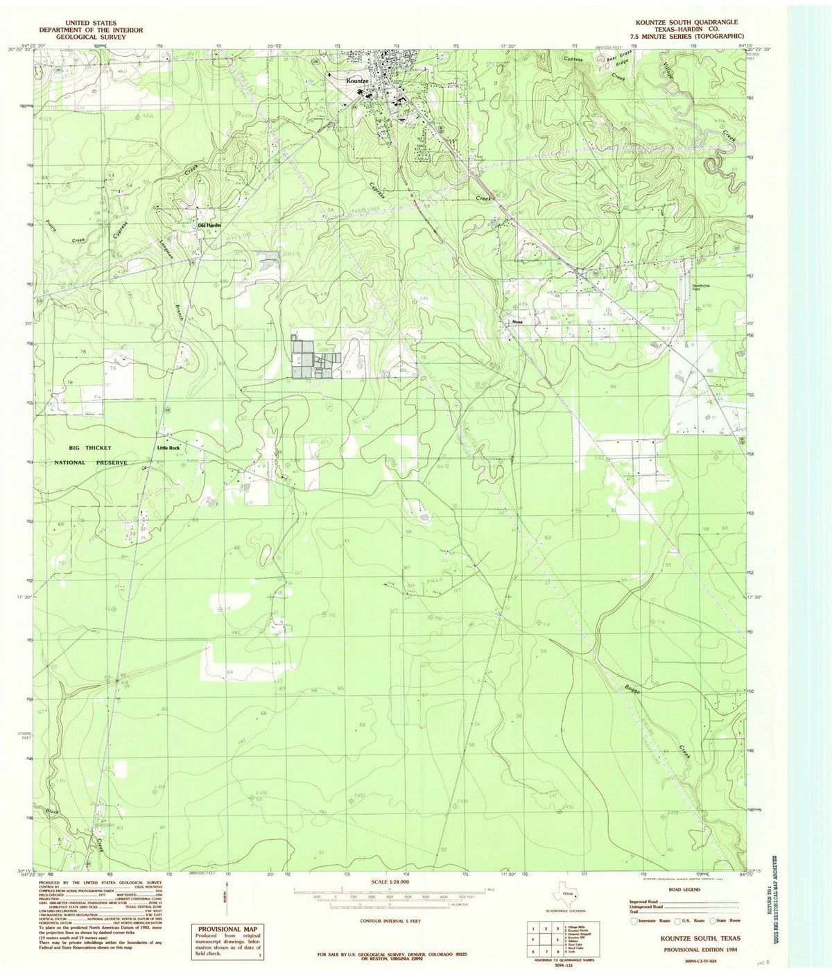 1984 Kountze South, TX - Texas - USGS Topographic Map