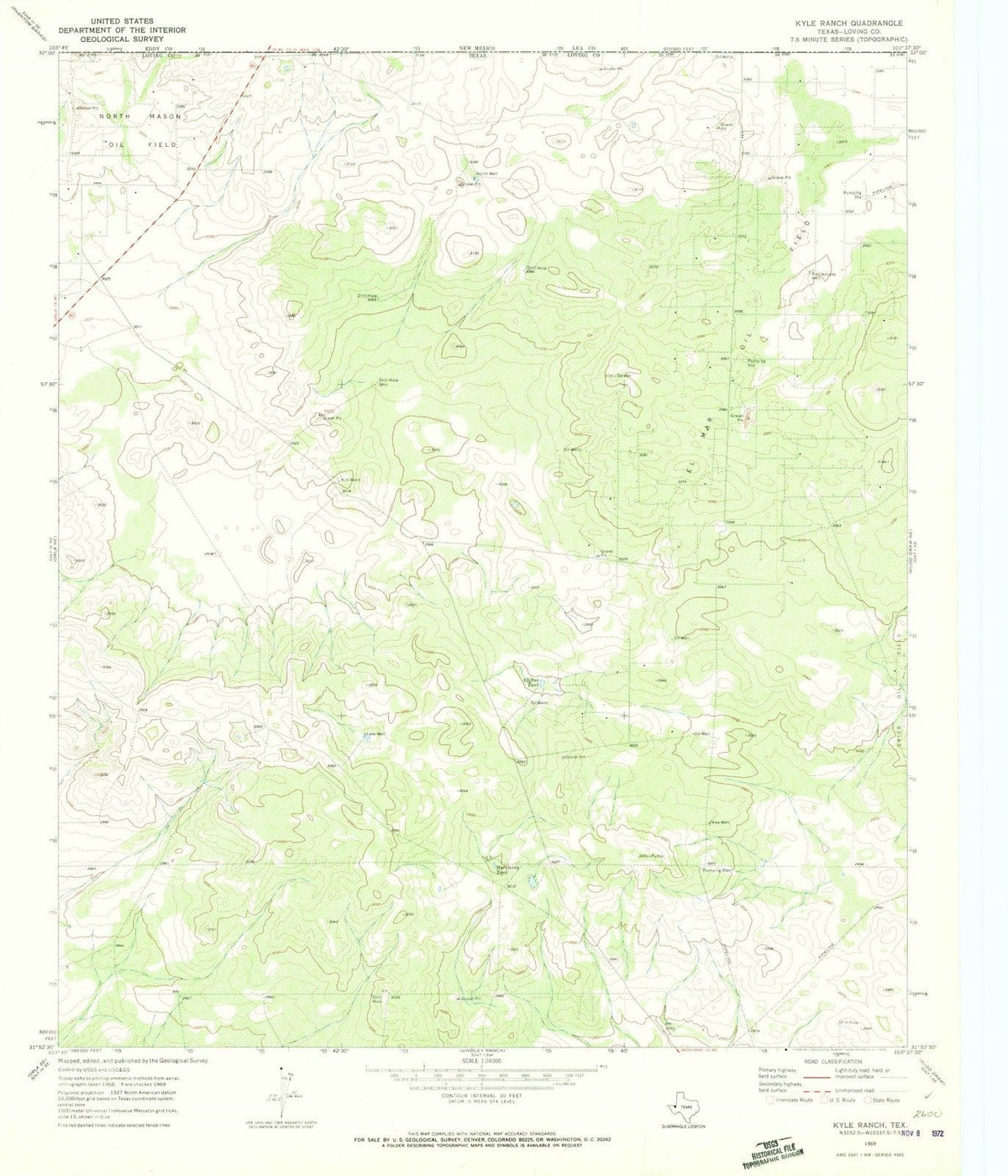 1969 Kyle Ranch, TX - Texas - USGS Topographic Map
