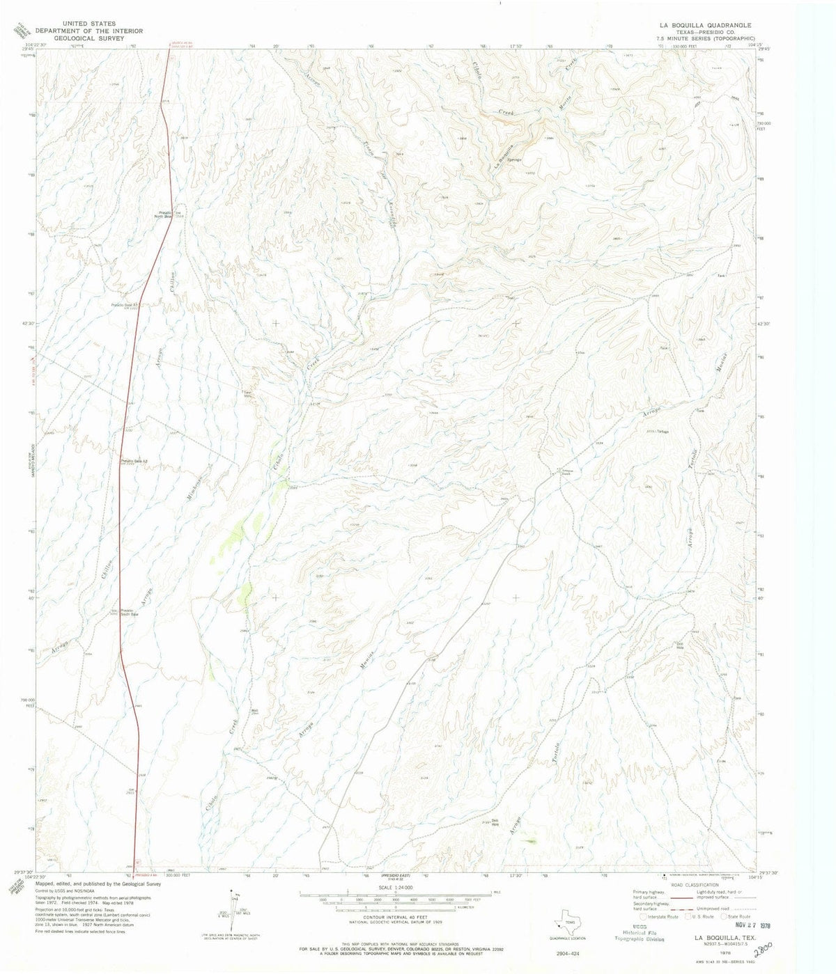1978 La Boquilla, TX - Texas - USGS Topographic Map