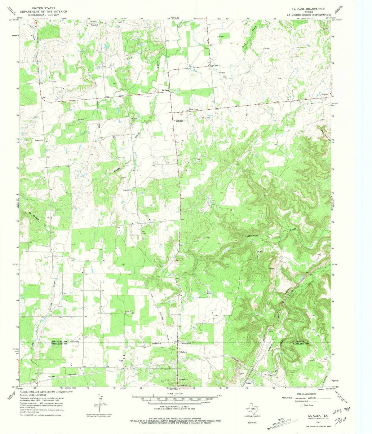 1967 La Casa, TX - Texas - USGS Topographic Map