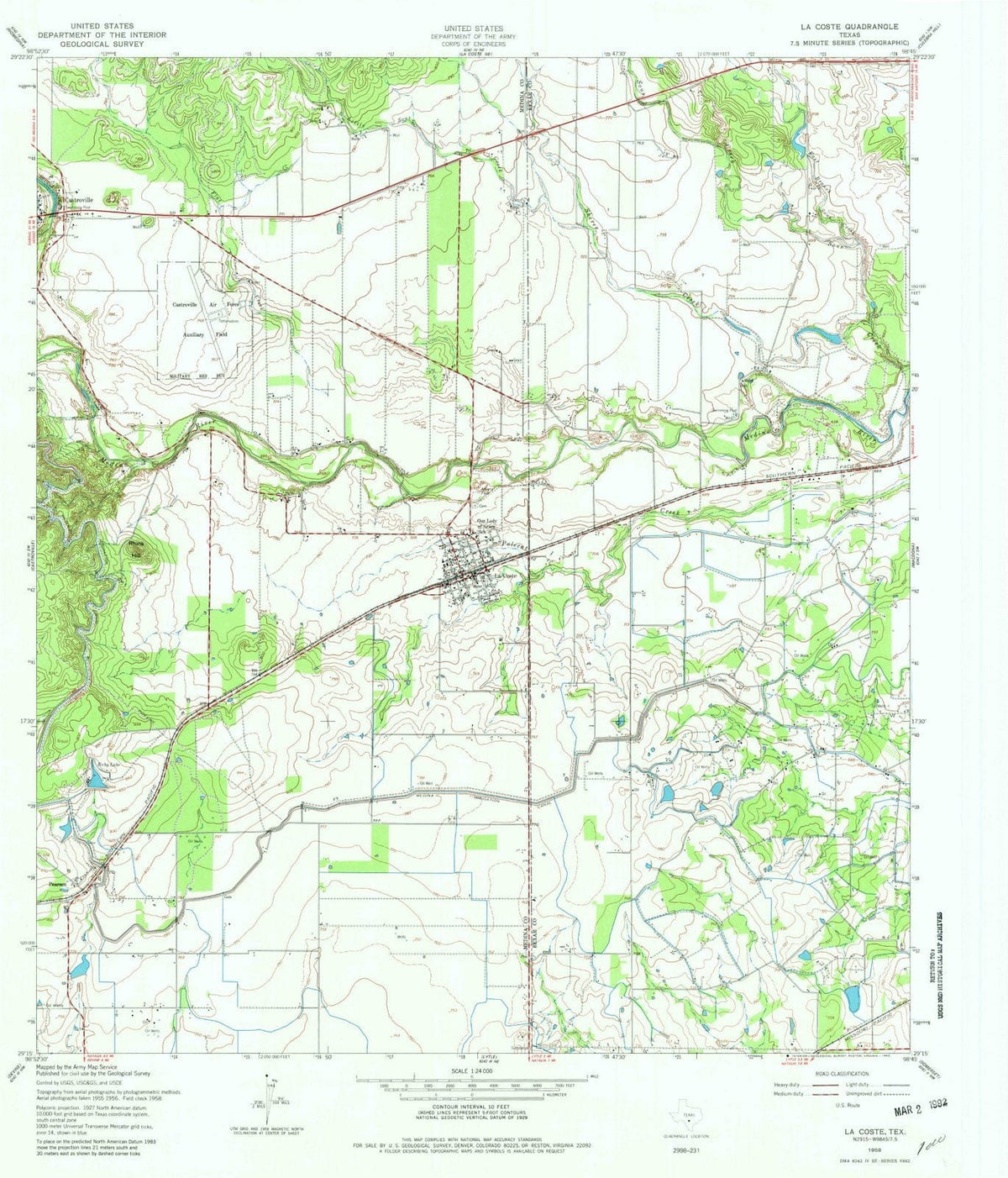 1958 La Coste, TX - Texas - USGS Topographic Map v2