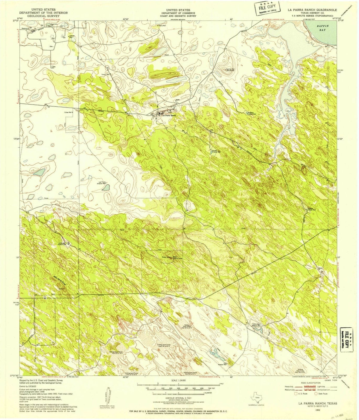 1952 La Parra Ranch, TX - Texas - USGS Topographic Map v2