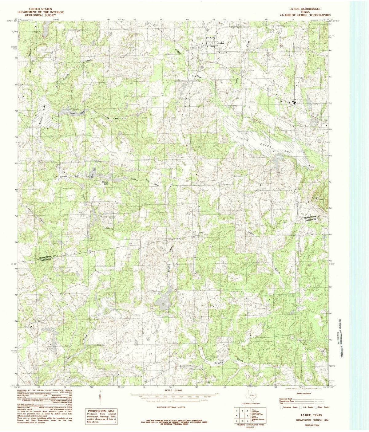1984 La Rue, TX - Texas - USGS Topographic Map
