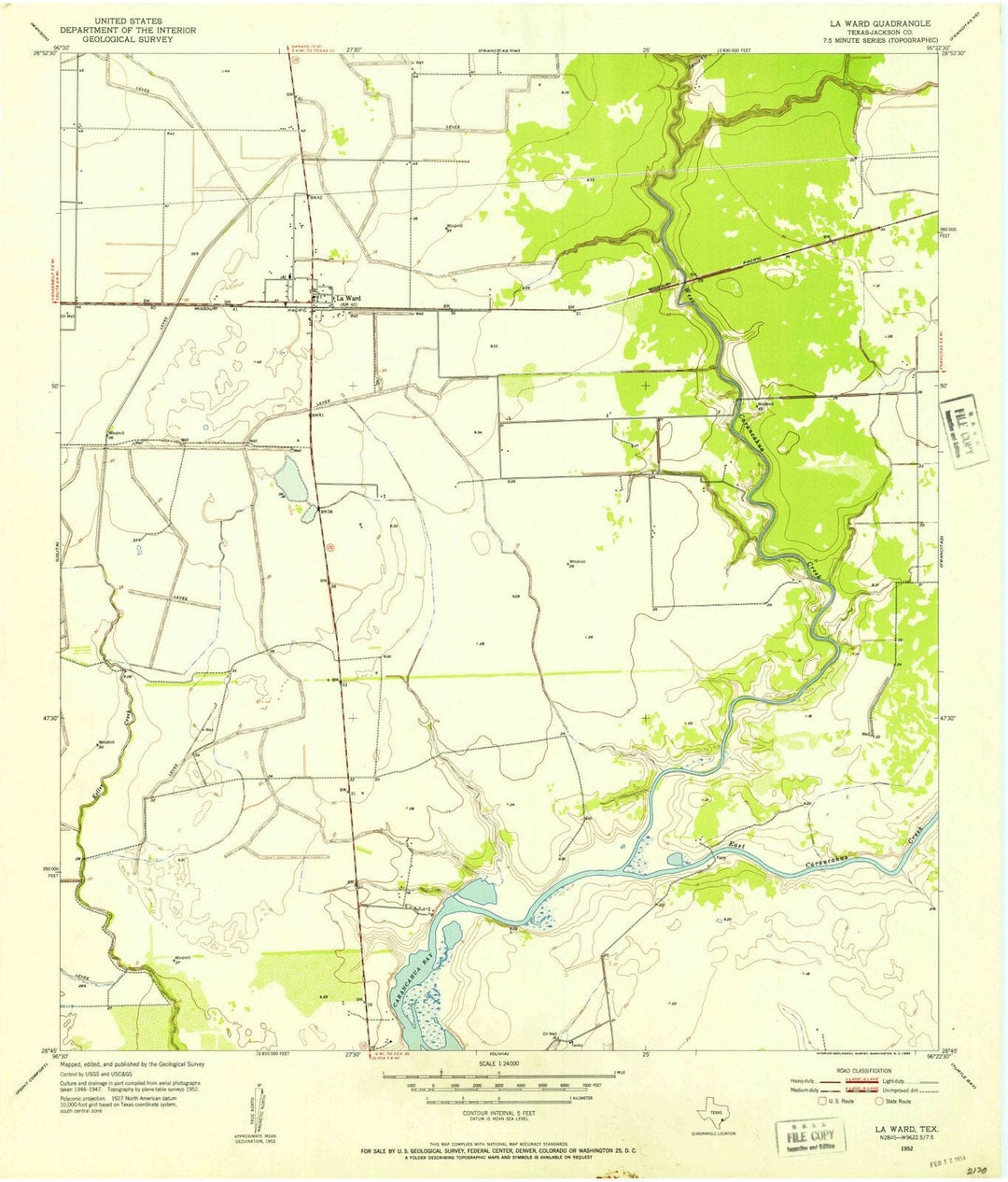 1952 La Ward, TX - Texas - USGS Topographic Map
