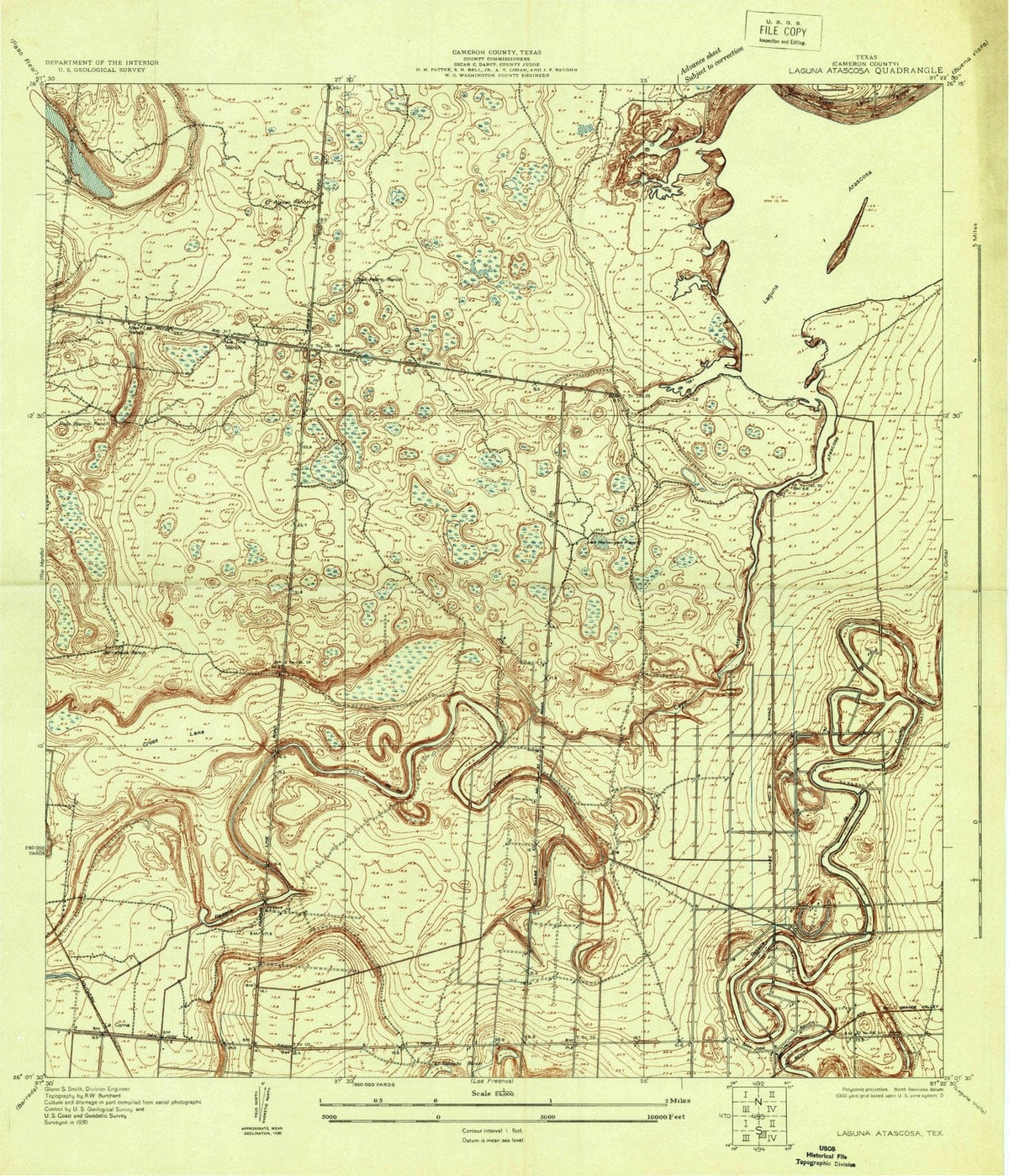 1930 Laguna Atascosa, TX - Texas - USGS Topographic Map
