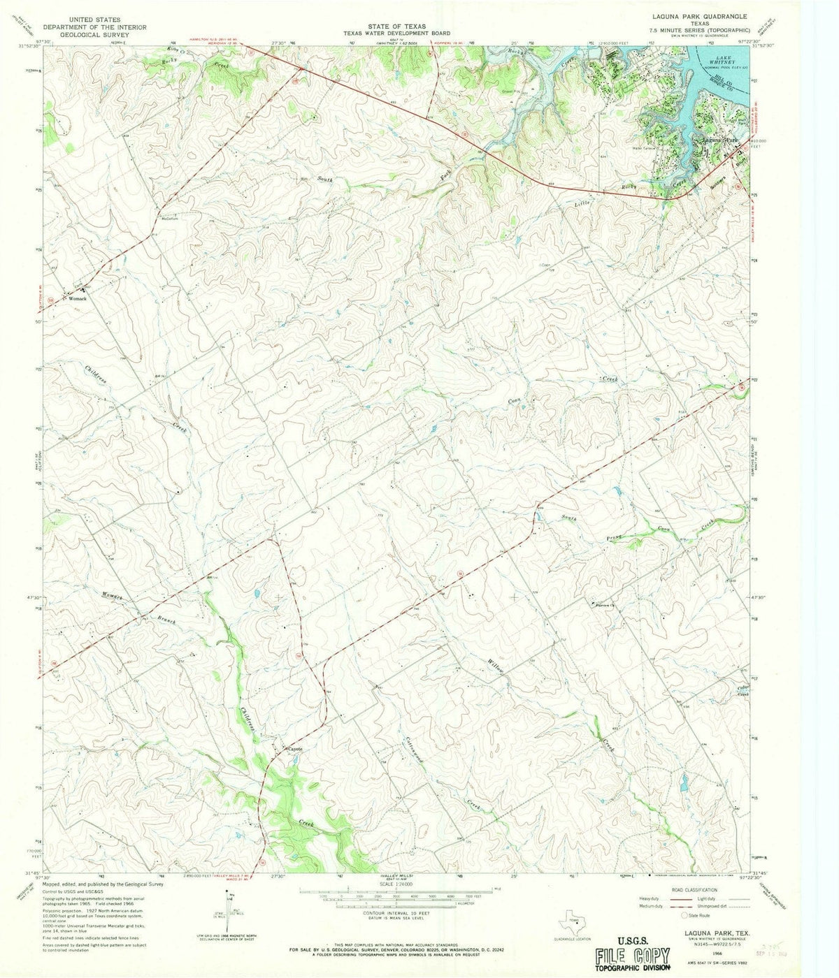 1966 Laguna Park, TX - Texas - USGS Topographic Map