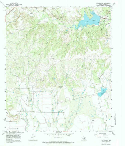 1967 Lake Abilene, TX - Texas - USGS Topographic Map