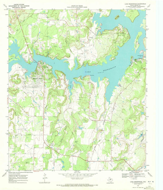 1969 Lake Brownwood, TX - Texas - USGS Topographic Map