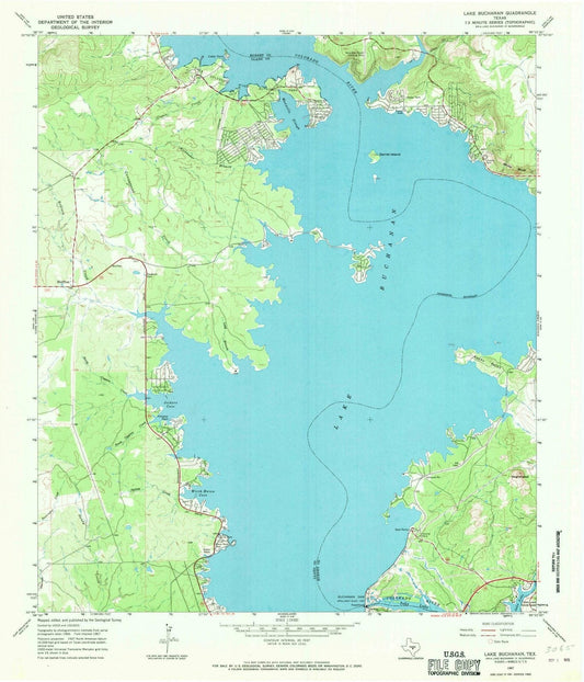 1967 Lake Buchanan, TX - Texas - USGS Topographic Map