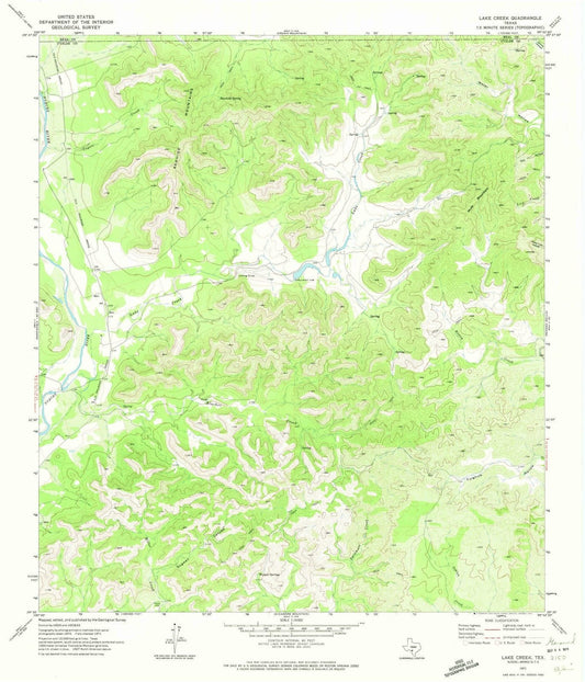 1971 Lake Creek, TX - Texas - USGS Topographic Map