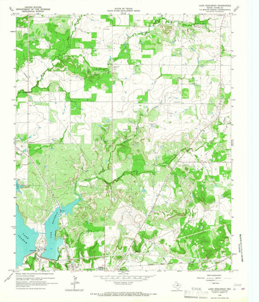 1964 Lake Eddleman, TX - Texas - USGS Topographic Map