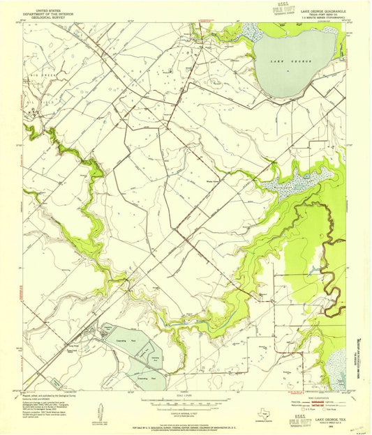 1953 Lake George, TX - Texas - USGS Topographic Map