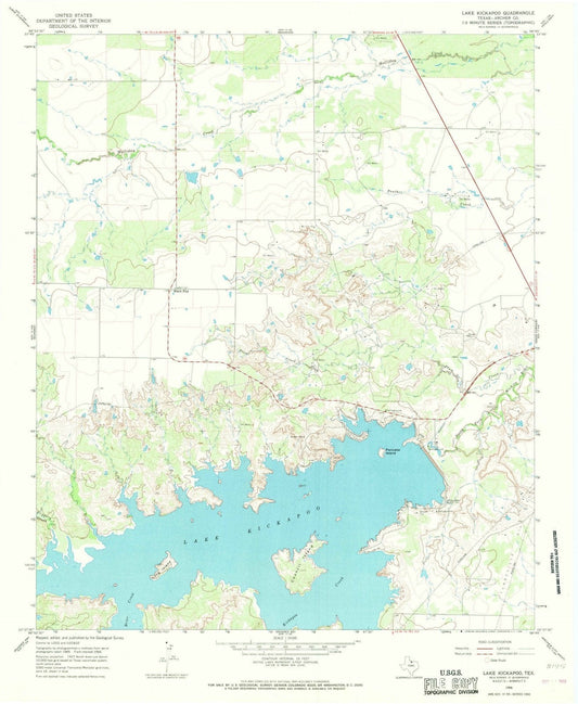 1966 Lake Kickapoo, TX - Texas - USGS Topographic Map