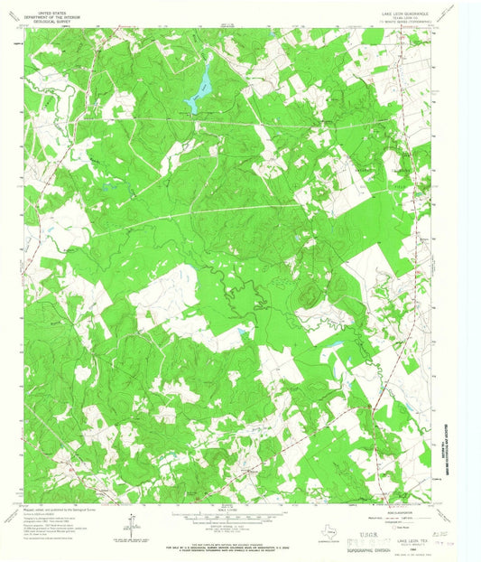 1964 Lake Leon, TX - Texas - USGS Topographic Map