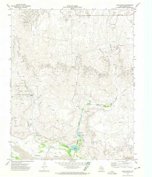 1972 Lake Marvin, TX - Texas - USGS Topographic Map