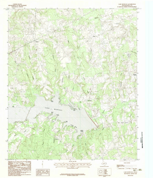 1983 Lake Murvaul, TX - Texas - USGS Topographic Map