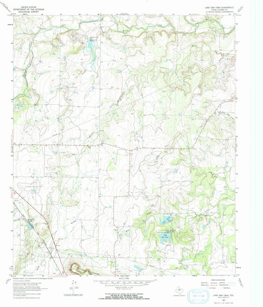 1963 Lake San Tana, TX - Texas - USGS Topographic Map