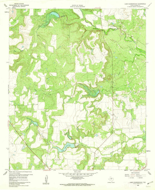 1960 Lake Scarborough, TX - Texas - USGS Topographic Map
