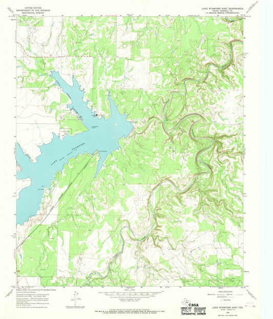 1966 Lake Stamford East, TX - Texas - USGS Topographic Map