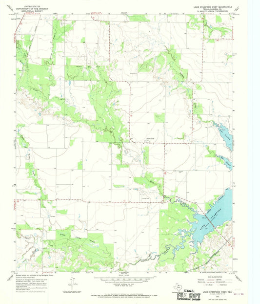 1966 Lake Stamford West, TX - Texas - USGS Topographic Map