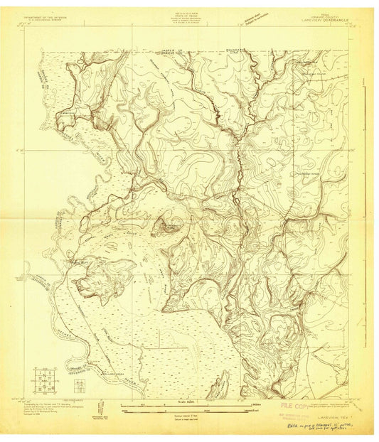 1926 Lakeview, TX - Texas - USGS Topographic Map