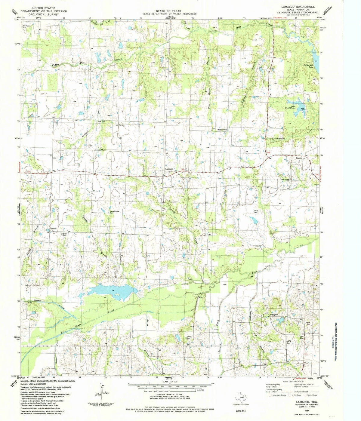 1984 Lamasco, TX - Texas - USGS Topographic Map