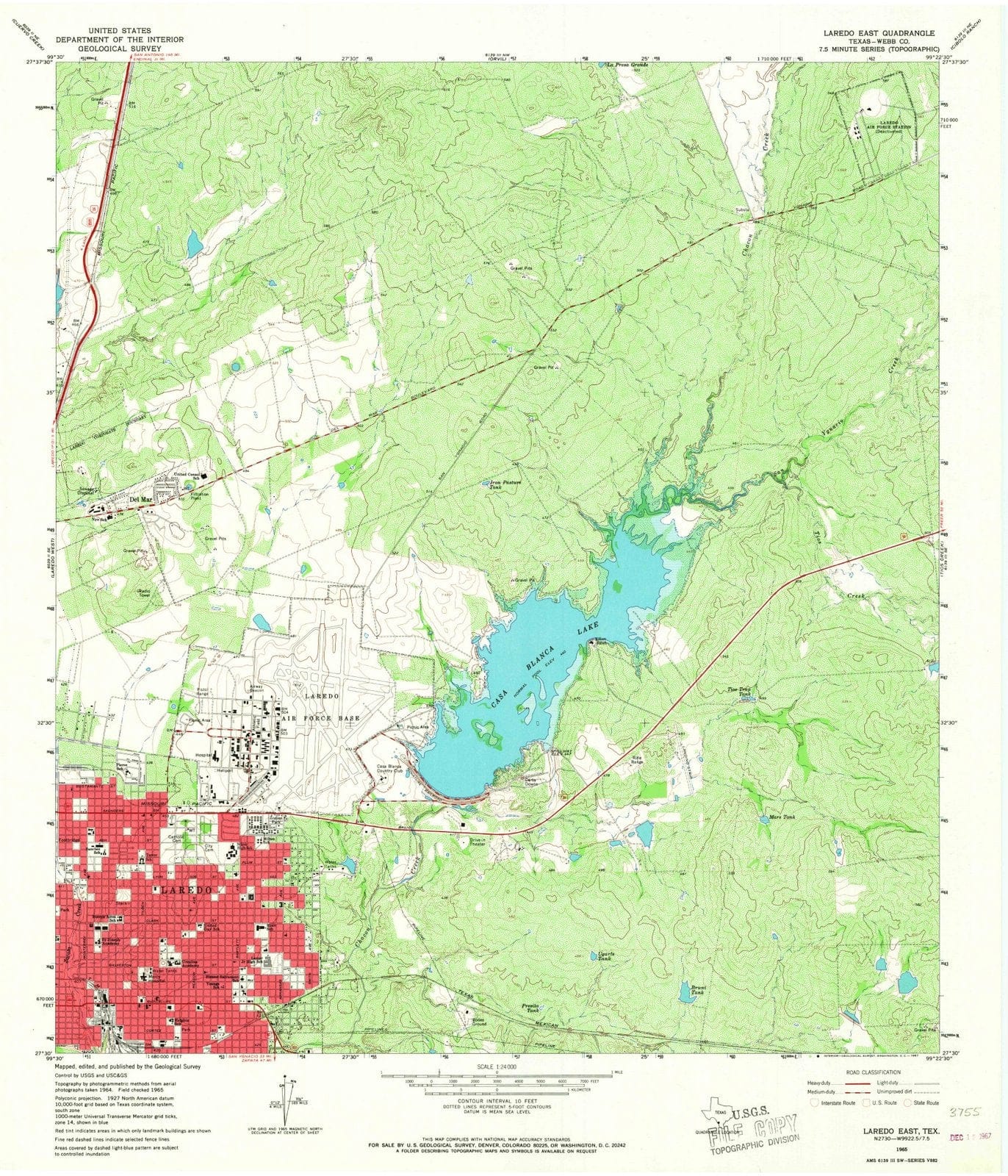 1965 Laredo East, TX - Texas - USGS Topographic Map