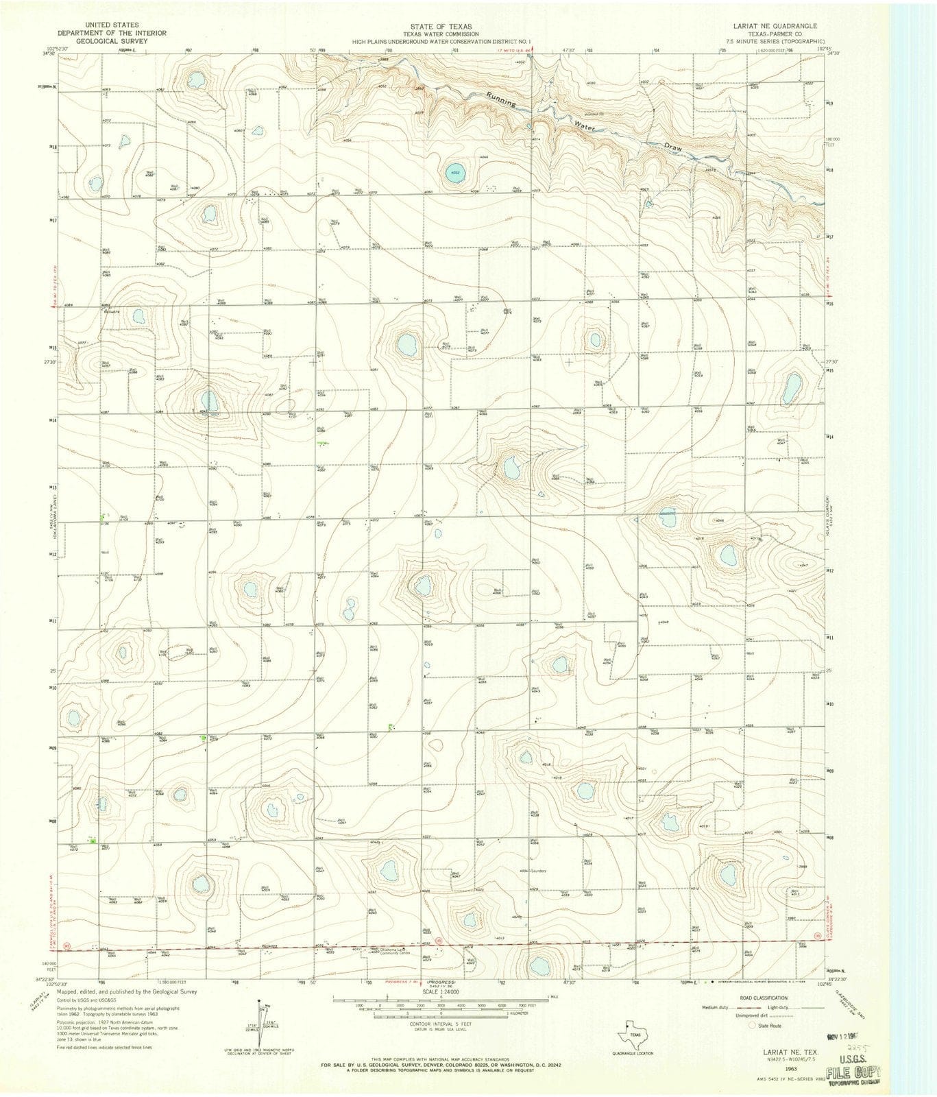 1963 Lariat, TX - Texas - USGS Topographic Map