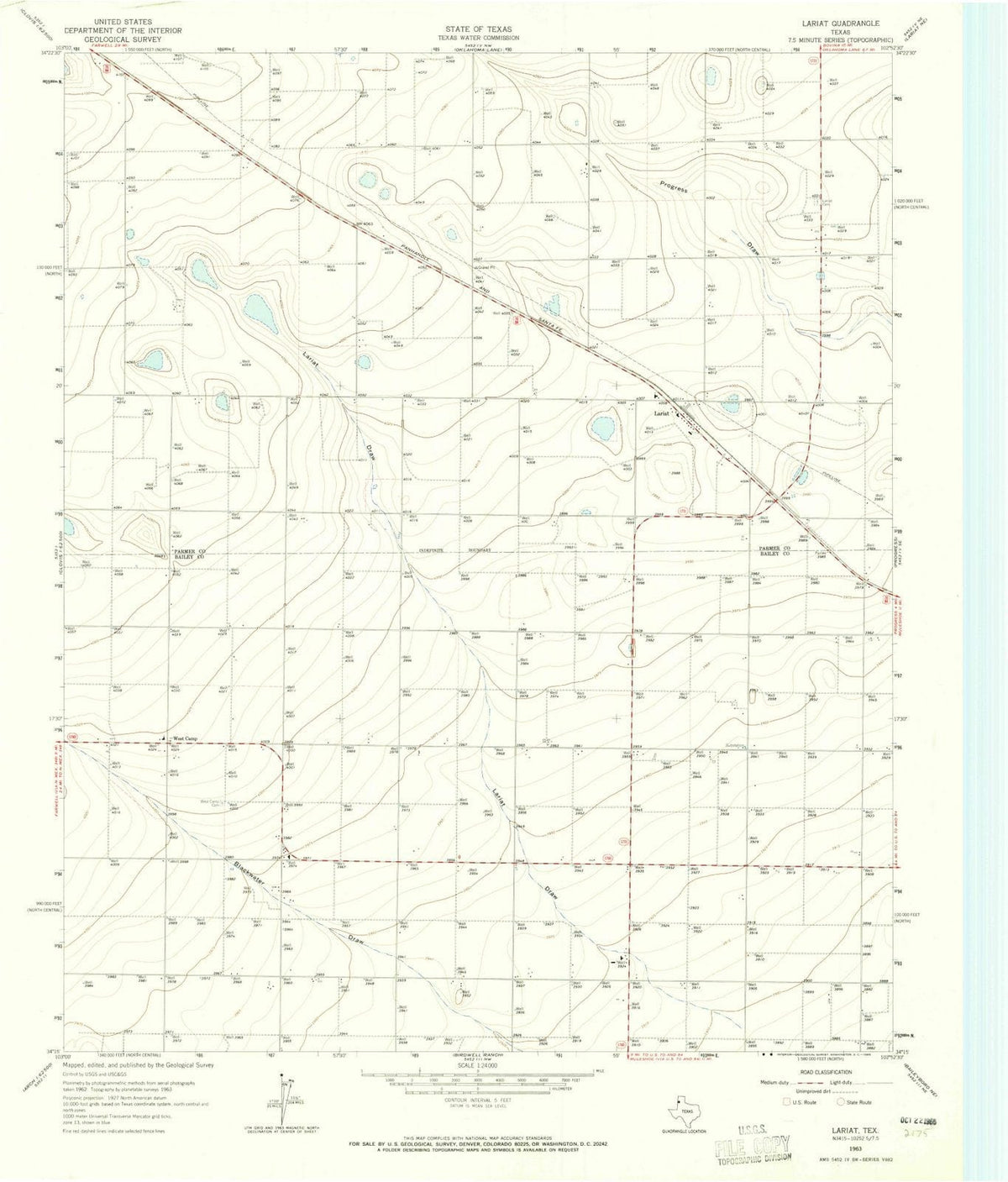 1963 Lariat, TX - Texas - USGS Topographic Map v2
