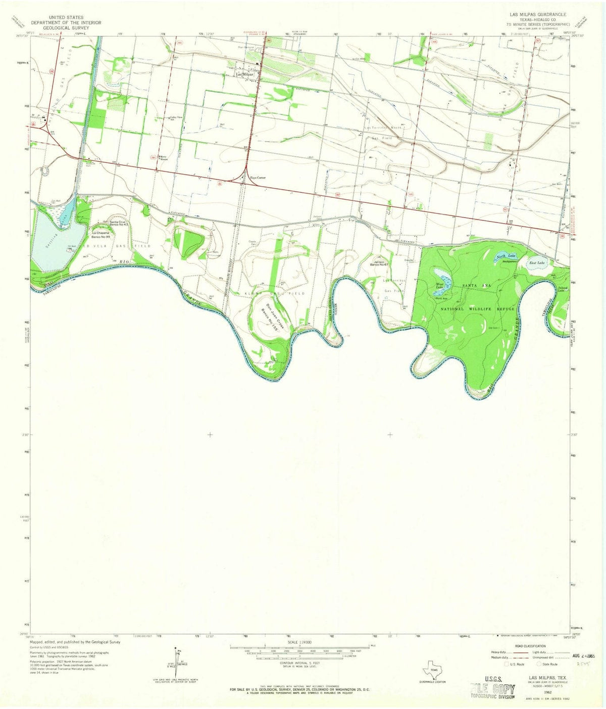 1962 Las Milpas, TX - Texas - USGS Topographic Map