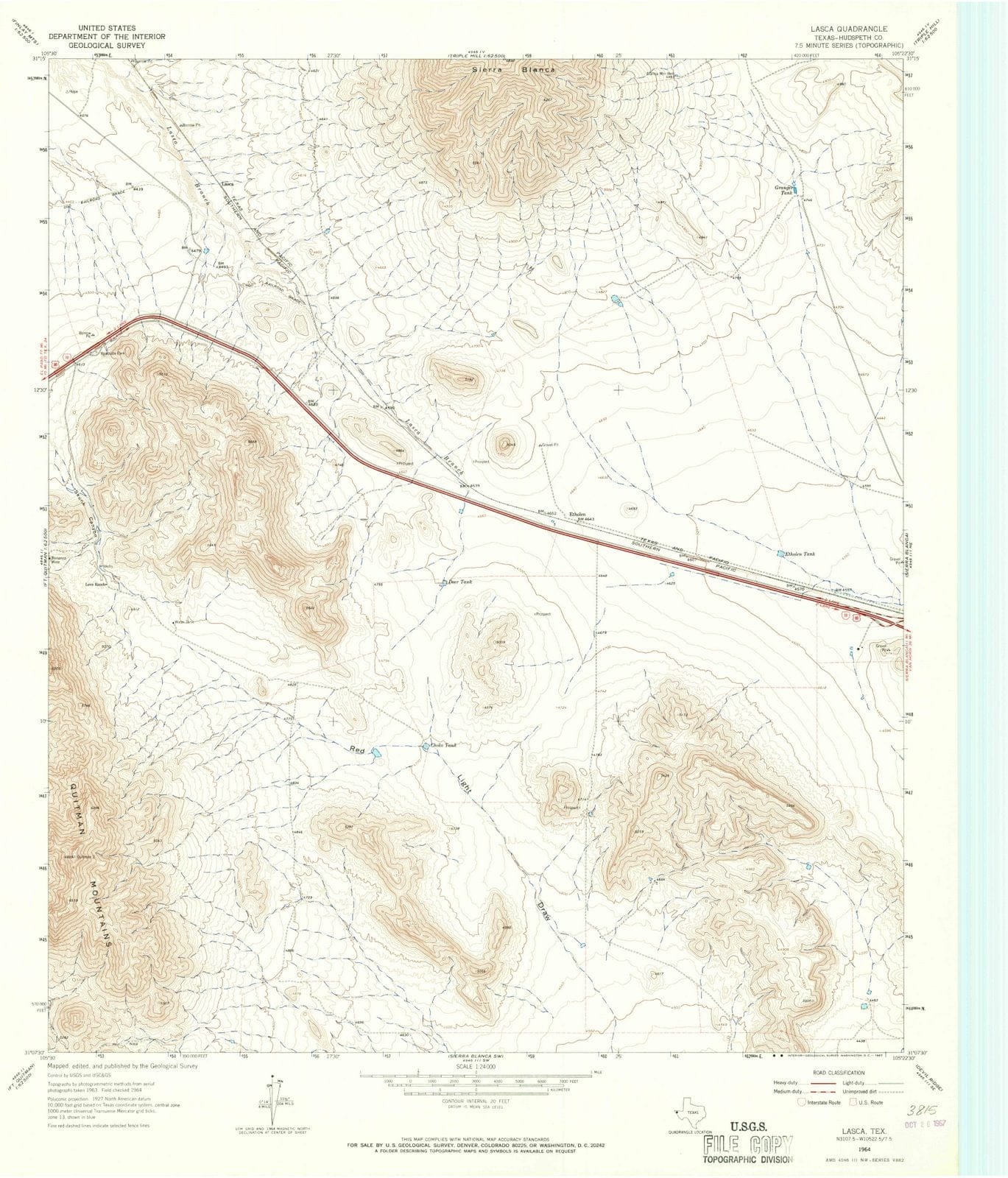 1964 Lasca, TX - Texas - USGS Topographic Map